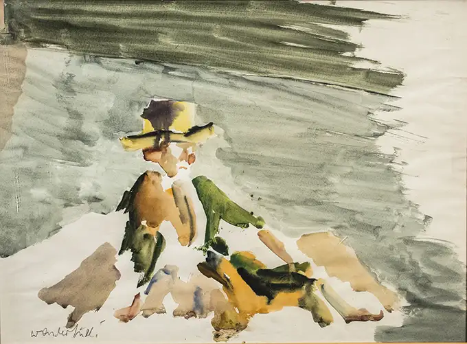 01S Maria Camilla Pallavicini Modella seduta 1962 acquarello su carta cm43x60
