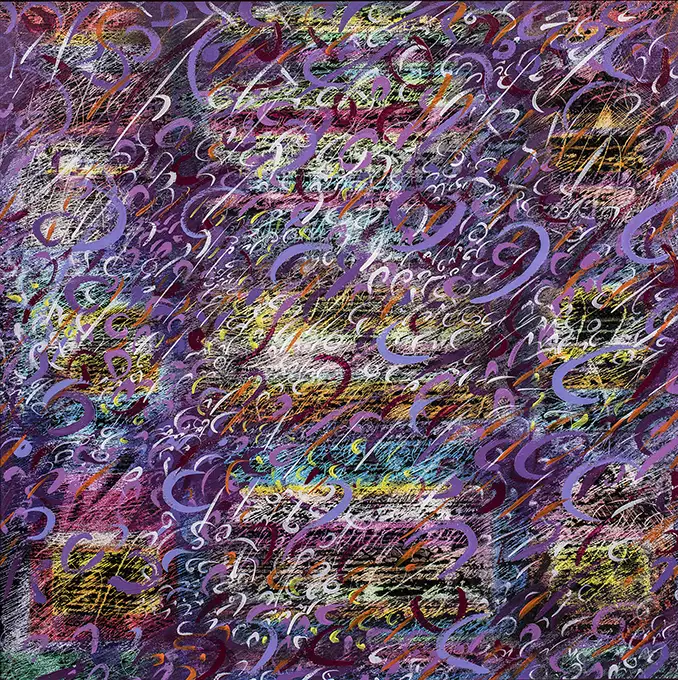 30S Maria Camilla Pallavicini Risonanza 53 Sinfonia in viola 2009 pittura su tela cm65x65
