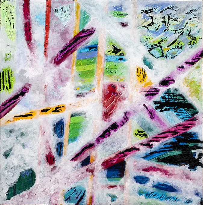 72S Maria Camilla Pallavicini Frammenti 2019 pittura su tavola 80x80